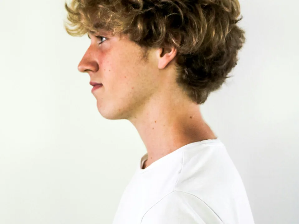 Man with wavy hair
